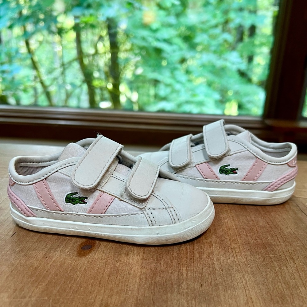 Lacoste Toddler Shoe Size 6 Velcro Sneaker Girls